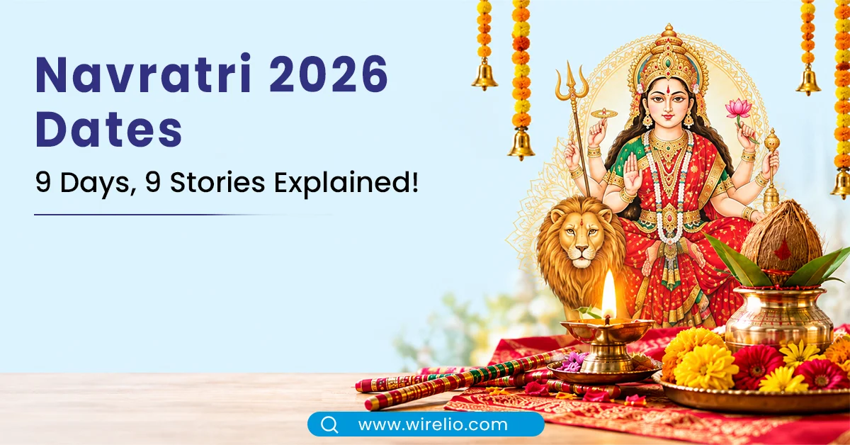 Navratri 2026 celebration showing Navadurga forms and traditional festive decorations