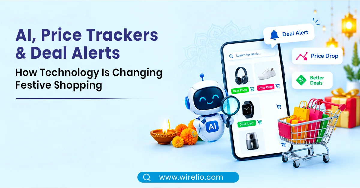 AI tools and price tracking apps concept for smart festive shopping and deal alerts