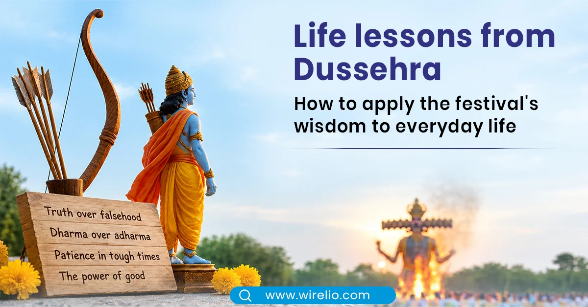 Burning effigy of Ravana during Dussehra celebrations symbolizing the victory of righteousness and good over evil