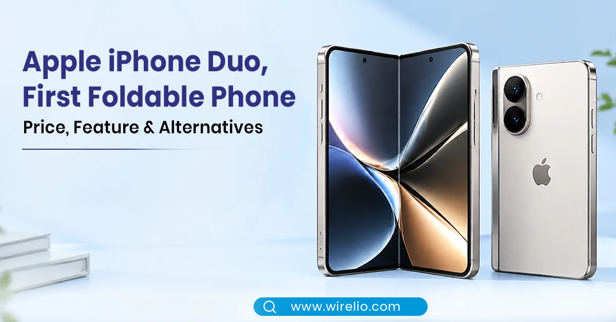 Apple iPhone Duo foldable smartphone with dual displays.