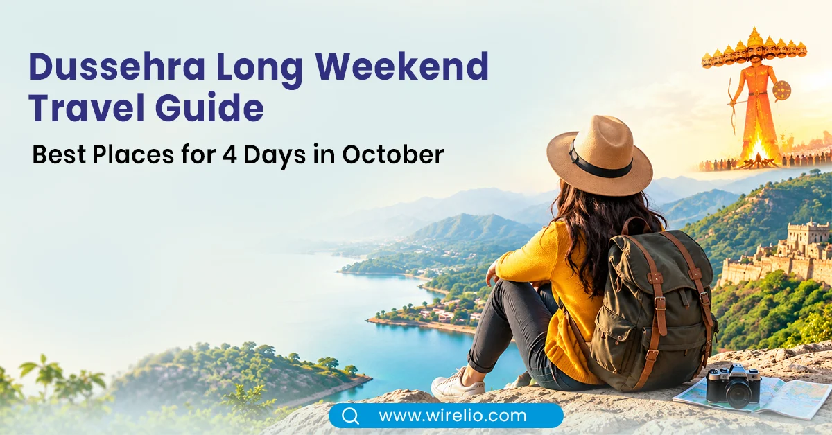 Scenic view of historic monuments and festive celebrations during the Dussehra long weekend in October